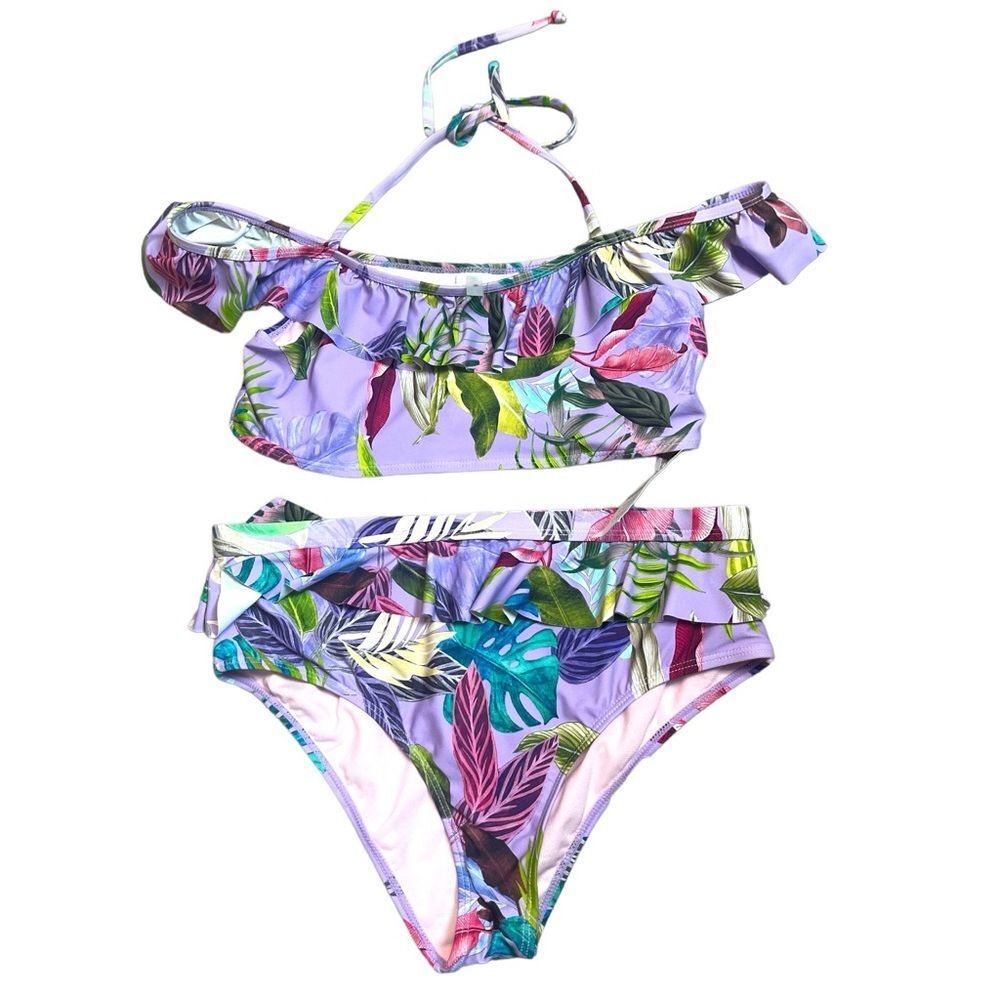 Beach Lingo Off the Shoulder Flounce Ruffle Bikini Size 16